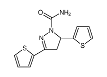 3,5-Di(thiophenyl-2-yl)-4,5-dihydro-1H-pyrazole-1-carboxamide Structure