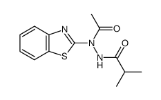 N-Isobutyryl-N'-acetyl-N'-benzothiazolylhydrazine结构式