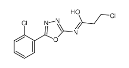 3-chloro-N-[5-(2-chlorophenyl)-1,3,4-oxadiazol-2-yl]propanamide结构式