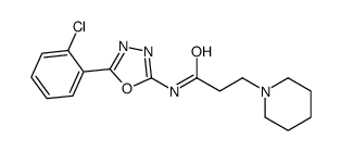 N-[5-(2-chlorophenyl)-1,3,4-oxadiazol-2-yl]-3-piperidin-1-ylpropanamide结构式