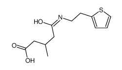 3-methyl-5-oxo-5-(2-thiophen-2-ylethylamino)pentanoic acid结构式