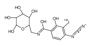 4-azido-2-hydroxy-3-iodanyl-N-[[(2R,3S,4S,5R)-3,4,5,6-tetrahydroxyoxan-2-yl]methyl]benzamide Structure