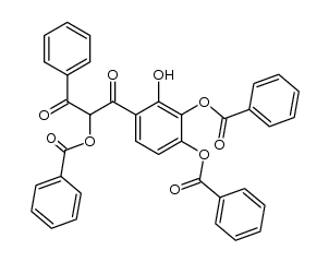 4-(2-(benzoyloxy)-3-oxo-3-phenylpropanoyl)-3-hydroxy-1,2-phenylene dibenzoate结构式