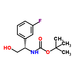 2-Methyl-2-propanyl [(1S)-1-(3-fluorophenyl)-2-hydroxyethyl]carbamate结构式