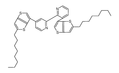 4,4'-Bis(5-octylthieno[3,2-b]thien-3-yl)-2,2'-bipyridine结构式