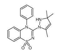 4-phenyl-3-(3,5,5-trimethyl-1H-pyrazol-2-yl)-1λ6,2,4-benzothiadiazine 1,1-dioxide Structure