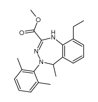 2-carbomethoxy-4,5-dihydro-4-(2,6-dimethylphenyl)-9-ethyl-5-methyl-1H-1,3,4-benzotriazepine结构式