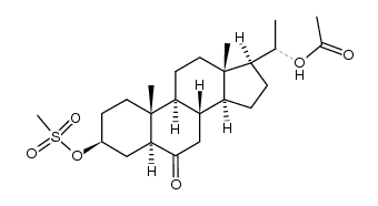 20-acetoxy-3β-[(methylsulfonyl)oxy]-5α-pregnan-6-one结构式