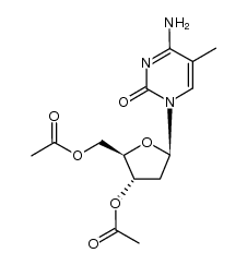5-methyl-1-(3,5-di-O-acetyl-2-deoxy-β-D-erythro-pentofuranosyl)cytidine Structure