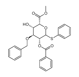 methyl (phenyl 2-O-benzoyl-3-O-benzyl-1-thio-L-idopyranoside)uronate Structure