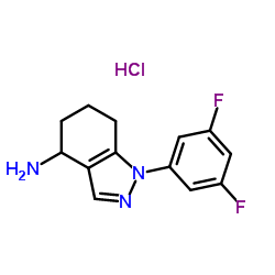 1-(3,5-Difluorophenyl)-4,5,6,7-tetrahydro-1H-indazol-4-amine hydrochloride (1:1)结构式