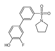 2-fluoro-4-(3-pyrrolidin-1-ylsulfonylphenyl)phenol Structure