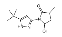 1-(5-tert-butyl-1H-pyrazol-3-yl)-5-hydroxy-3-methylpyrrolidin-2-one结构式
