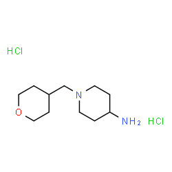 1-[(Tetrahydro-2H-pyran-4-yl)methyl]piperidin-4-amine dihydrochloride Structure