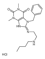 7-benzyl-8-(2-butylaminoethylamino)-1,3-dimethyl-purine-2,6-dione hydr ochloride Structure