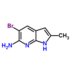 5-Bromo-2-methyl-1H-pyrrolo[2,3-b]pyridin-6-amine结构式