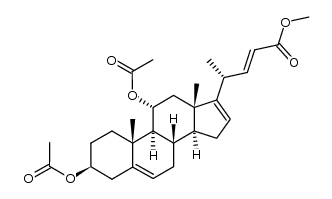 methyl (22E)-3β,11α-diacetoxychola-5,16,22-trien-24-oate Structure