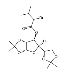 1,2,5,6-di-O-(1-methylethylidene)-α-D-glucofuranosyl-2-bromo-3-methyl butanoate Structure