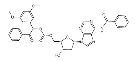 N-benzoyldeoxyadenosine 5'-(3'',5''-dimethoxybenzoin)carbonate Structure