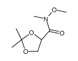 (4R)-N-methoxy-N,2,2-trimethyl-1,3-dioxolane-4-carboxamide结构式