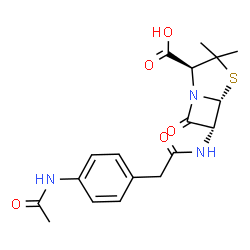 6α-[[[4-(Acetylamino)phenyl]acetyl]amino]penicillanic acid结构式