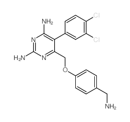 2,4-Pyrimidinediamine,6-[[4-(aminomethyl)phenoxy]methyl]-5-(3,4-dichlorophenyl)-, hydrochloride (1:2) Structure
