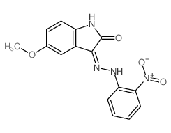 1H-Indole-2,3-dione,5-methoxy-, 3-[2-(2-nitrophenyl)hydrazone] Structure