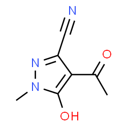 1H-Pyrazole-3-carbonitrile, 4-acetyl-5-hydroxy-1-methyl- (9CI)结构式