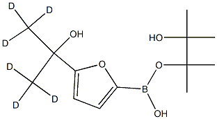 5-(1-Hydroxy-1-methylethyl-d6)-furan-2-boronic acid pinacol ester结构式