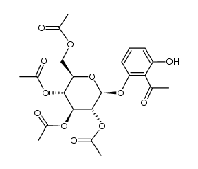 2',6'-dihydroxyacetophenone 2'-O-(2,3,4,6-tetra-O-acetyl-β-D-glucopyranoside) Structure