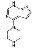 4-(1-哌嗪)-1H-吡咯并[2,3-d]嘧啶结构式