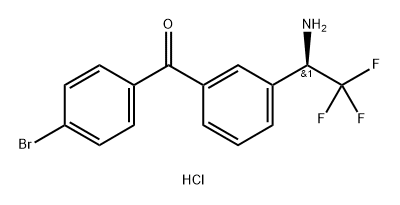 (R)-(3-(1-Amino-2,2,2-trifluoroethyl)phenyl)(4-bromophenyl)methanone hydrochloride Structure