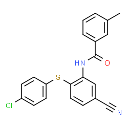 N-(2-[(4-CHLOROPHENYL)SULFANYL]-5-CYANOPHENYL)-3-METHYLBENZENECARBOXAMIDE Structure