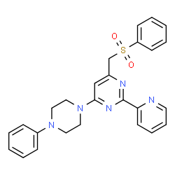 4-(4-PHENYLPIPERAZINO)-6-[(PHENYLSULFONYL)METHYL]-2-(2-PYRIDINYL)PYRIMIDINE Structure