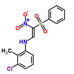 3-Chloro-2-methyl-N-[(E)-2-nitro-2-(phenylsulfonyl)vinyl]aniline结构式