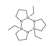 5,10,15-triethyl-dodecahydro-tris[1,2]azasilolo[1,2-a,1',2'-c,1'',2''-e][1,3,5,2,4,6]triazatrisiline结构式