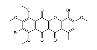 4,9-Dibromo-3,7,8,10-tetramethoxy-1-methyl-11H-benzo[b]xanthene-6,11,12-trione结构式