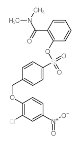2-[4-[(2-chloro-4-nitro-phenoxy)methyl]phenyl]sulfonyloxy-N,N-dimethyl-benzamide结构式