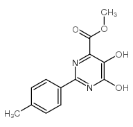 5,6-Dihydroxy-2-p-tolyl-pyrimidine-4-carboxylic acid methyl ester Structure