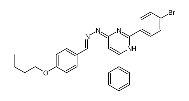 2-(4-Bromophenyl)-4-[(2E)-2-(4-butoxybenzylidene)hydrazino]-6-phe nylpyrimidine Structure