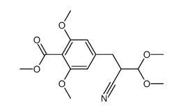 4-(3,3-dimethoxy-2-cyanopropyl)-2,6-dimethoxybenzoic acid methyl ester结构式