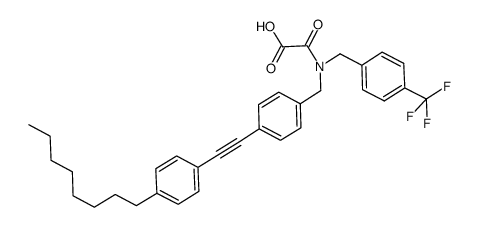 {{4-[(4-octylphenyl)ethynyl]benzyl}[4-(trifluoromethyl)benzyl]amino}(oxo)acetic acid Structure