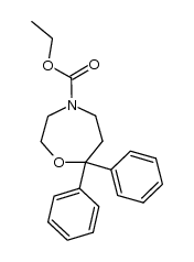 4-carbethoxy-7,7-diphenyl-hexahydro-1,4-oxazepine结构式