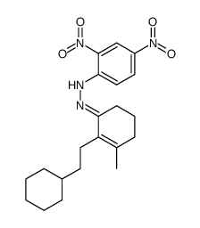 N-[2-(2-Cyclohexyl-ethyl)-3-methyl-cyclohex-2-en-(Z)-ylidene]-N'-(2,4-dinitro-phenyl)-hydrazine Structure