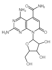 3,5-diamino-10-[3,4-dihydroxy-5-(hydroxymethyl)oxolan-2-yl]-9-oxo-2,4,10-triazabicyclo[4.4.0]deca-1,3,5,7-tetraene-7-carboxamide结构式