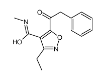 3-ethyl-N-methyl-5-(2-phenylacetyl)-1,2-oxazole-4-carboxamide结构式