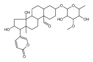 3β-[(6-Deoxy-3-O-methyl-D-glucopyranosyl)oxy]-14,16β-dihydroxy-19-oxo-5α-bufa-20,22-dienolide结构式