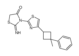 2-imino-3-[4-(3-methyl-3-phenylcyclobutyl)-1,3-thiazol-2-yl]-1,3-thiazolidin-4-one结构式