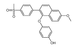 4-[6-methoxy-2-(4-methylsulfonylphenyl)naphthalen-1-yl]oxyphenol Structure