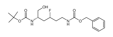 phenylmethyl [(3R,5S)-5-[[(1,1-dimethylethoxy)carbonyl]amino]-3-fluoro-6-hydroxyhexyl]carbamate结构式